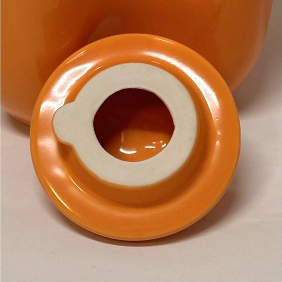 🤯🤩VINTAGE 1970s NESTING TEA POT&CUP SET!ORANGE CERAMIC! Possibly Peter Saenger - Picture 6 of 13
